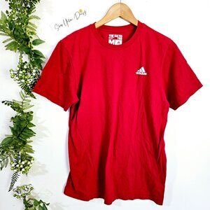 Adidas Mens Red Short Sleeve Go-To Tee 100% Cotton Size M‎ ~SS90.5